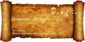 Demeter Ábel névjegykártya